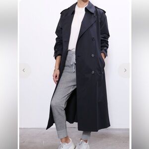Nili Lotan Tanner Trench Coat- Dark Navy